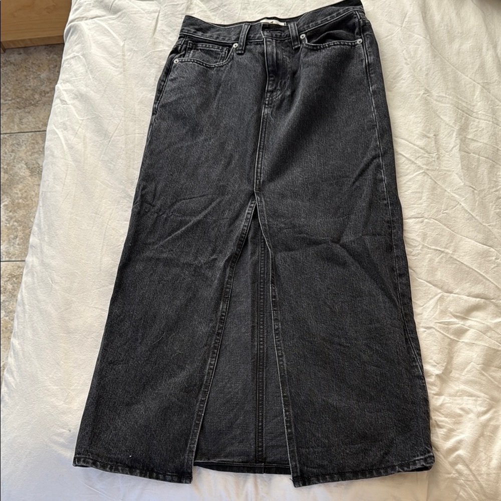 Madewell Charcoal Denim Skirt